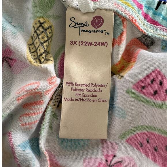 Secret Treasures Summer Print Plus Size 3X Pajama Pants 22W - 24W - Picture 3 of 9